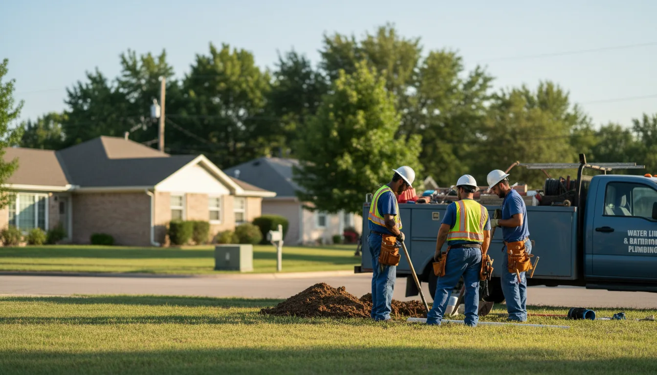 Residential water line and bathroom plumbing service in Westphalia, IA